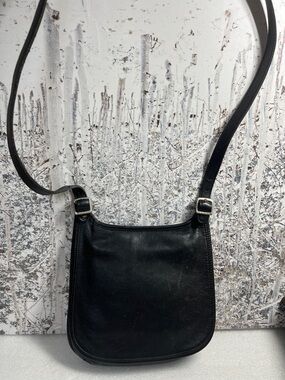 COACH Small Black Hippie Flap Slim Purse Crossbody Saddle Bag 9135 Y2K